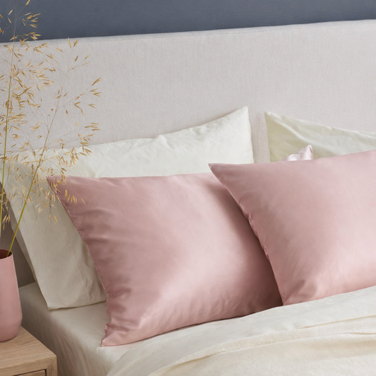 Coppia di federe in seta di gelso