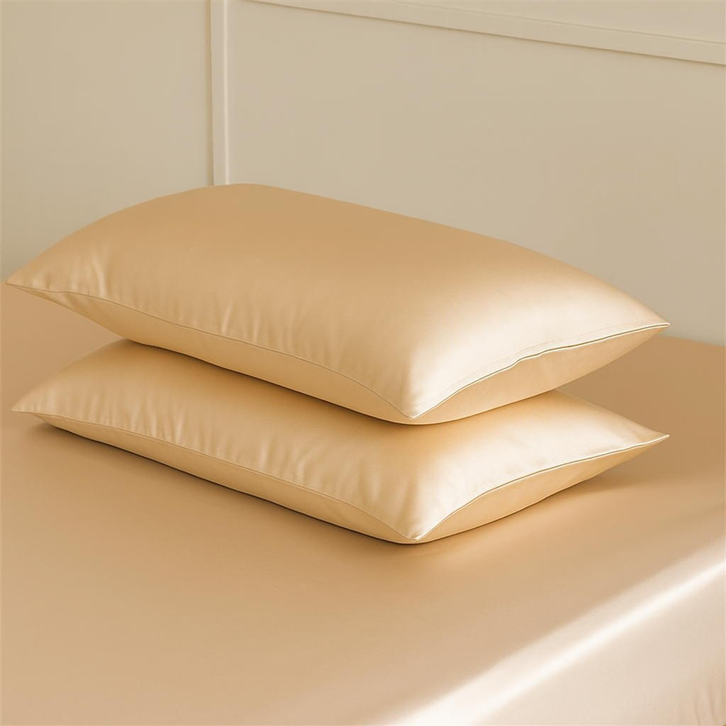 Coppia di federe in seta di gelso