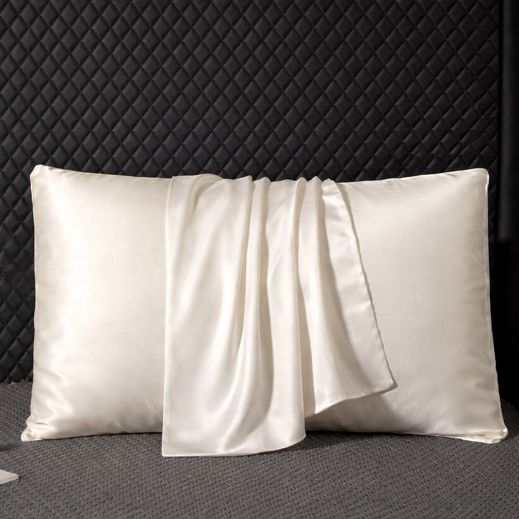 Coppia di federe in seta di gelso